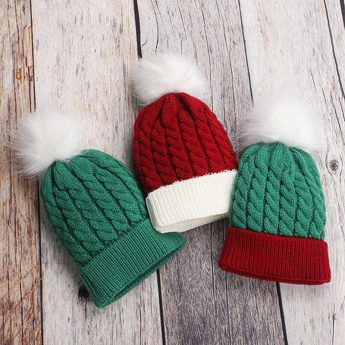 Wholesale Hat Cotton Winter Warm Christmas Solid Color Kids Twist Beanie JDC-FH-GSGM003