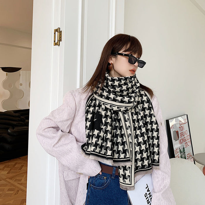 Wholesale Scarf Faux Cashmere Warm Winter Shawl Letters JDC-SF-hengf001