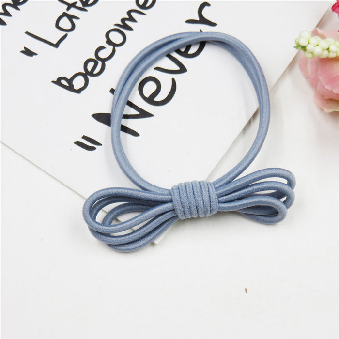 Wholesale Simple 6 Colors 2 in 1 Knotted Girls Rubber Bands JDC-HS-Junm003