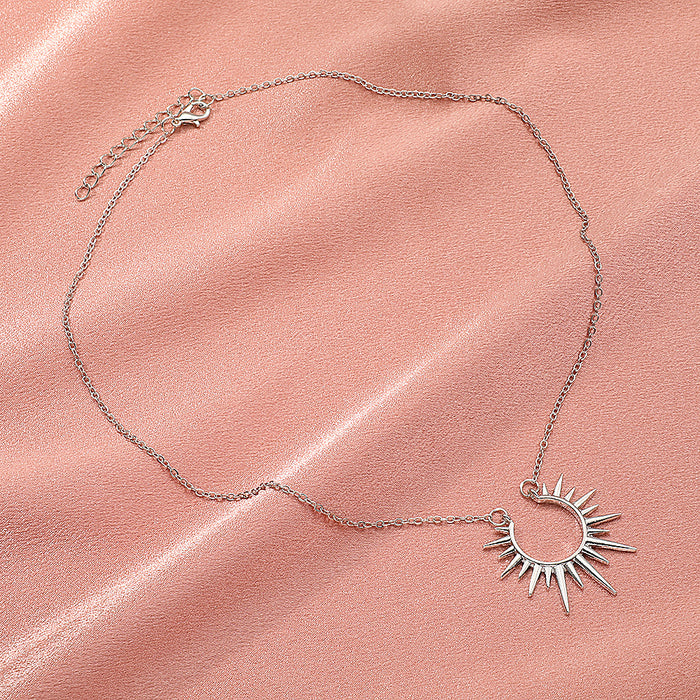 Wholesale Necklace Alloy Open Sun Flower Clavicle Chain JDC-NE-D345