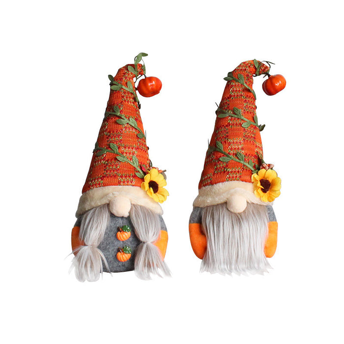 Wholesale Decorative Cloth Pumpkin Sunflower Faceless Doll Ornament JDC-OS-GangL027