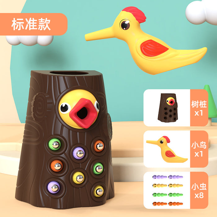 Wholesale Toys Interactive Woodpecker Catching Bugs Game Puzzle Magnetic Fishing Toys JDC-FT-TongDu001