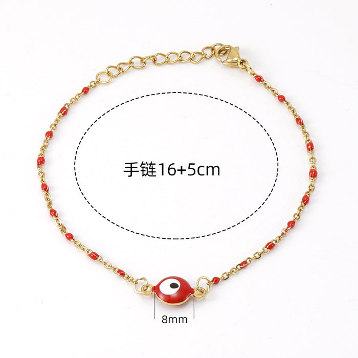 Wholesale Bracelet Titanium Evil Eye Adjustable MOQ≥2 JDC-BT-ZhongX005