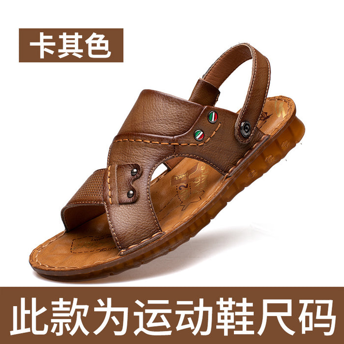 Wholesale Sandals Men's Genuine Leather Casual Beach Toe Layer Leather JDC-SD-JLF001