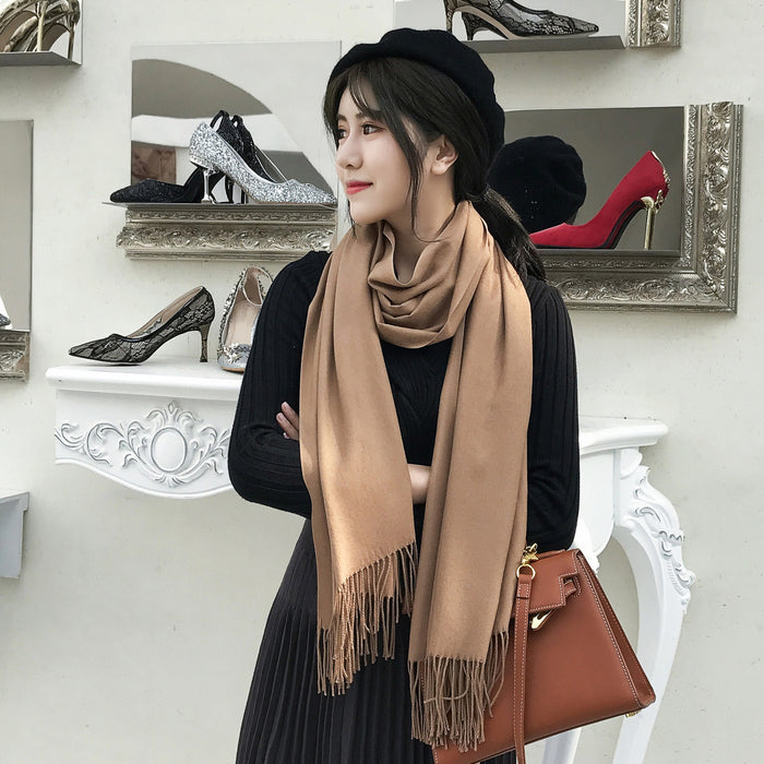 Wholesale Scarf Polyester Solid Color Oversized Shawl MOQ≥2 JDC-SF-Kamie005