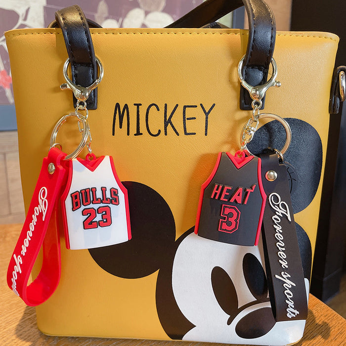 Wholesale Keychains For Backpacks Cartoon Fashion Basketball Jersey Keychain Creative PVC Epoxy Doll JDC-KC-JG236