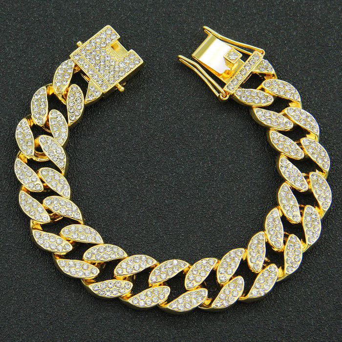 Wholesale Bracelet Alloy Rhinestone Hip Hop Men Exaggeration JDC-BT-ShangH009