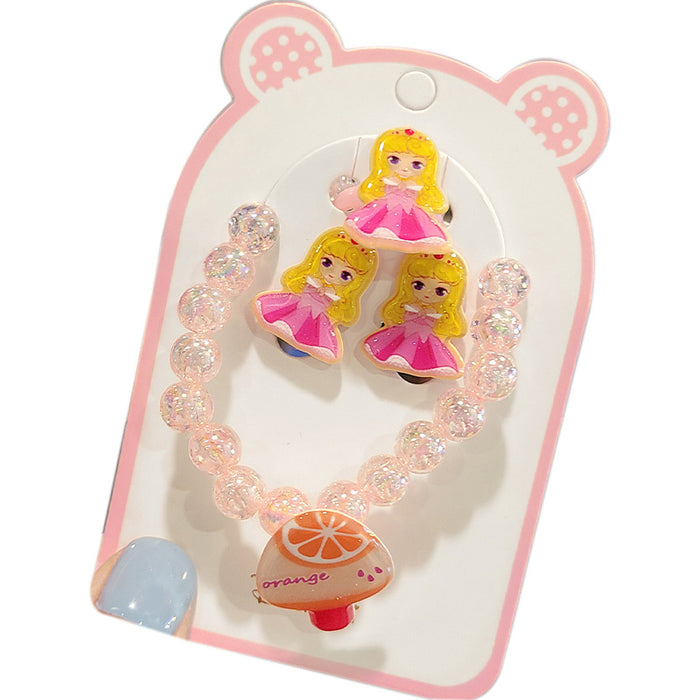 Wholesalee Girls Jewelry Set Bracelet's Baby Ear Clip Clip Cartoon Gift MOQ ≥5 JDC-ES-NIMEI001