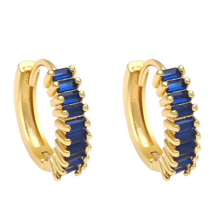 Wholesale Earrings Copper Plated 18K Gold Zircon Color JDC-PREMAS-ES-004