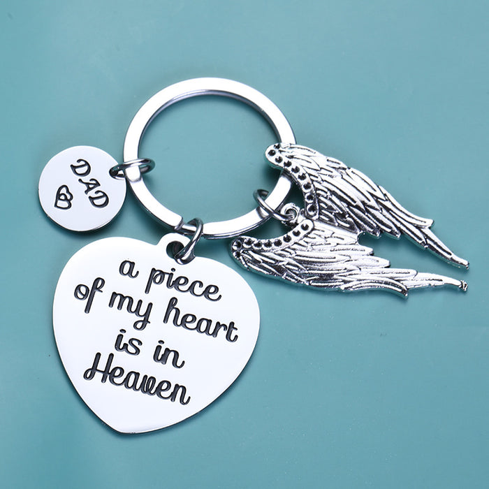 Wholesale Father's Day Wings Stainless Steel Keychain MOQ≥2 JDC-KC-JZhi002