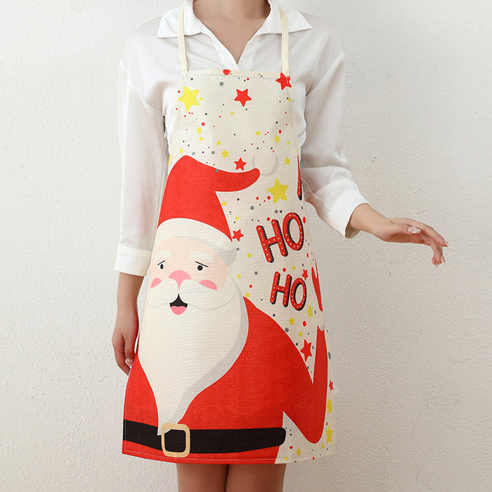 Wholesale Christmas Ornament Fabric Printing Old Man Christmas Apron JDC-AP-JinHao001