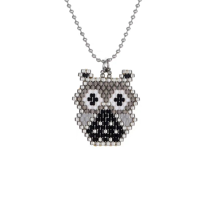 Wholesale Necklaces Stainless Steel Rice Beads Miyuki Animal Owl Pattern MOQ≥2 JDC-NE-GSACC006