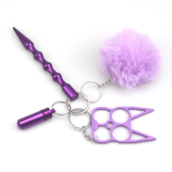 Wholesale Purple Hairball Keychains MOQ≥2 JDC-KC-ChaoH036