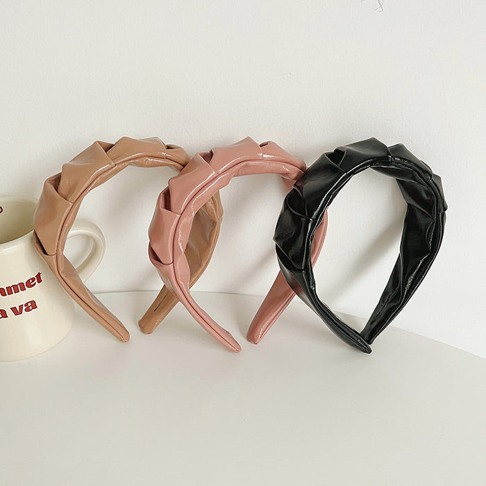 Wholesale fabric pleated solid color headband MOQ≥2 JDC-HD-MIs013