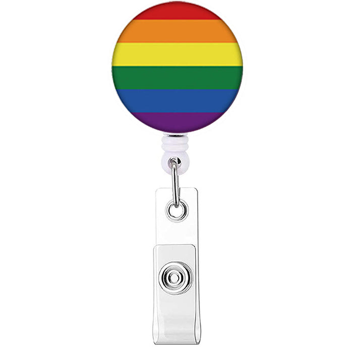 Bandera de arcoiris al por mayor Hebilla de extracción Easy LGBT ID de insignia gay Hebilla retráctil MOQ≥10 JDC-KC-NDOU001