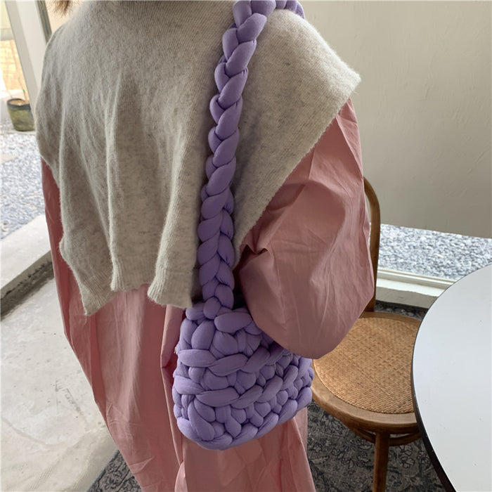 Wholesale plush shoulder bag woven cute JDC-SD-Nanwan001