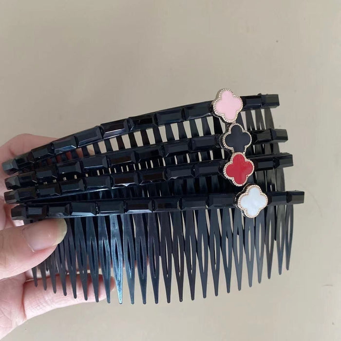 Wholesale insert comb clip acrylic clover JDC-HC-ShiX008