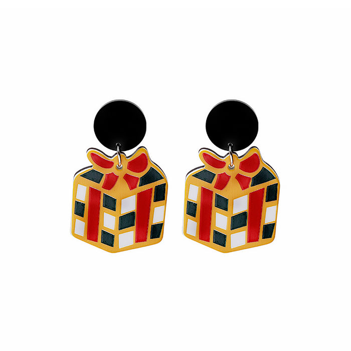 Wholesale Earrings Acrylic Christmas Cute Bells Snowman JDC-ES-MDD070