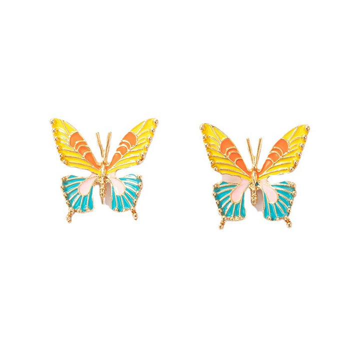Wholesale Alloy Color Butterfly Earrings MOQ≥2 JDC-ES-lingg008