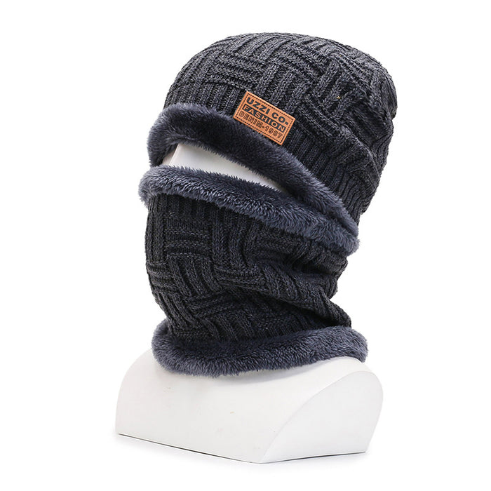 Wholesale Hat Knitted Plus Velvet Warm Outdoor Scarf 2 Piece Set JDC-FH-PuT001