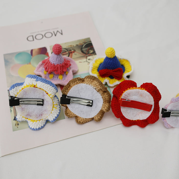 Wholesale Hair Clips Wool Crochet Top Hat Princess Sweet Hat hand knitted MOQ≥3 JDC-HC-BDXY001