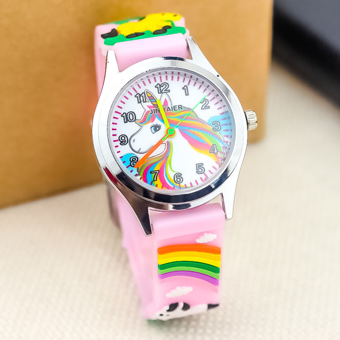 Wholesale Children's Pony Butterfly Rainbow Quartz Watch Cartoon Watch (M) JDC-WH-JYTong001