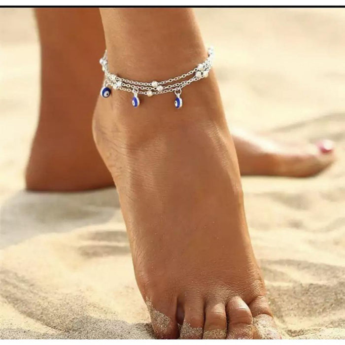 Wholesale Simple Eye Anklet Beach Resort Footwear Adjustable MOQ≥2 JDC-AS-RuiP005