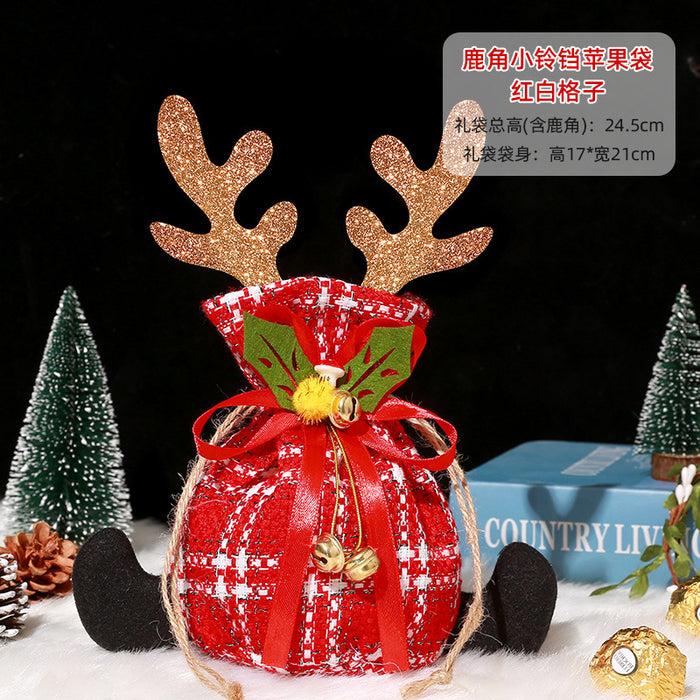 Bolsa de regalo al por mayor Bolsa de dulces de tela de Navidad MOQ≥2 JDC-GB-QIAOOC004