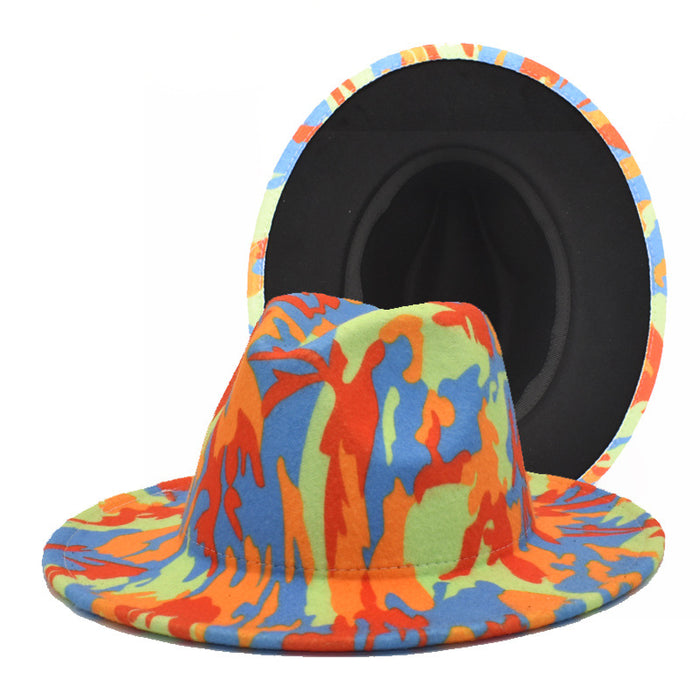 Wholesale digital printing woolen hat women's top hat MOQ≥2 JDC-FH-ShunMa001