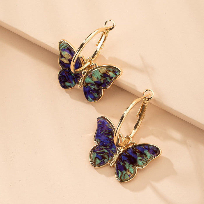 Wholesale Earrings Alloy Butterfly MQO≥2 JDC-ES-huilm003