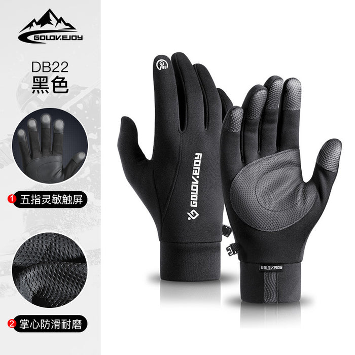 Wholesale Gloves Polyester Outdoor Waterproof Plus Fleece Touch Screen Gloves MOQ≥2 JDC-GS-GuD010
