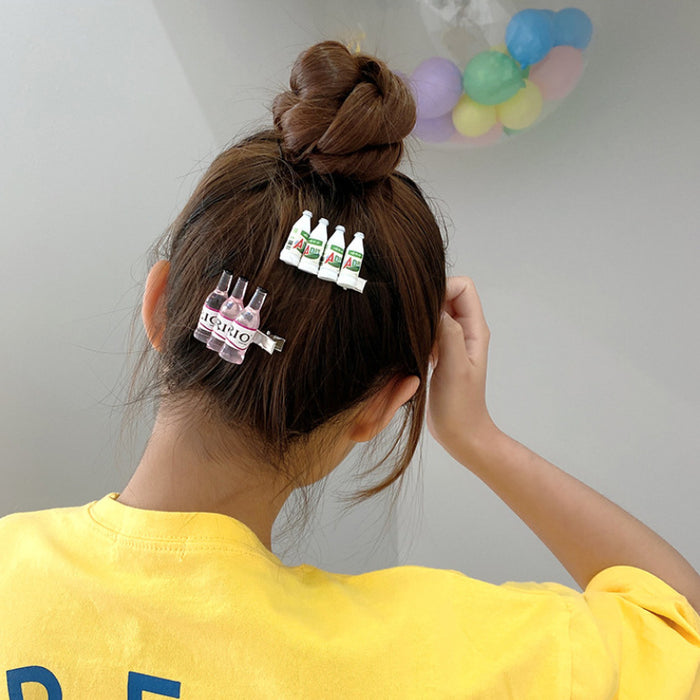 Wholesale Hair Clips Acrylic Cute Fun Drink Bottle JDC-HC-Yizhong001
