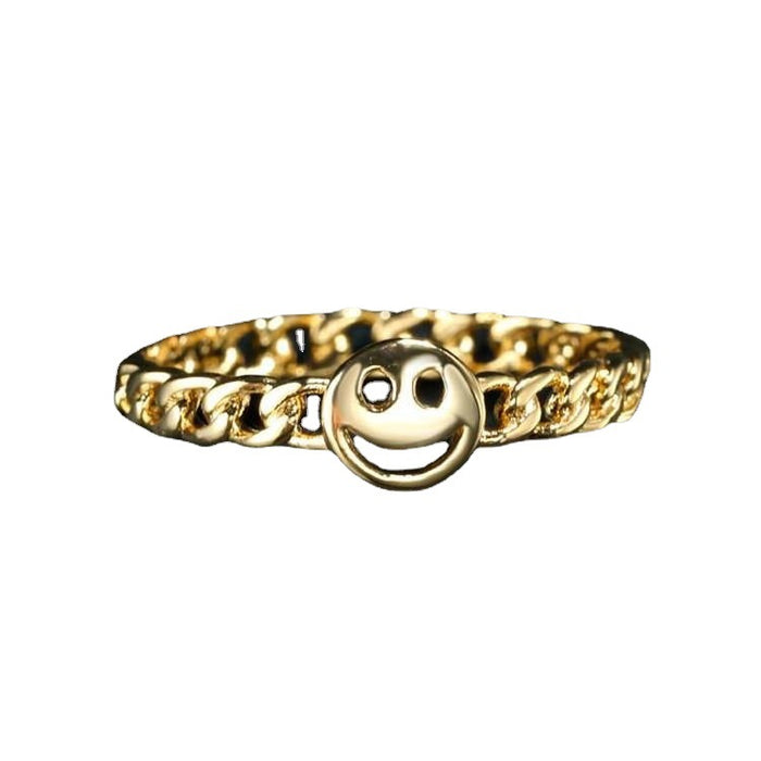 Wholesale Ring Copper Smiley MOQ≥2 JDC-RS-ErY006
