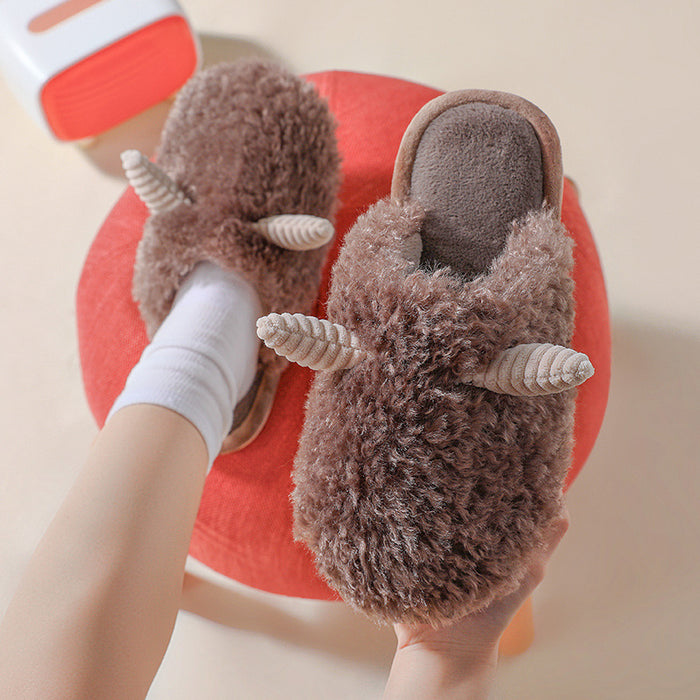 Wholesale Slippers Put Fleece Cute Non-slip Warm Winter Cotton Slippers JDC-SP-RLY006