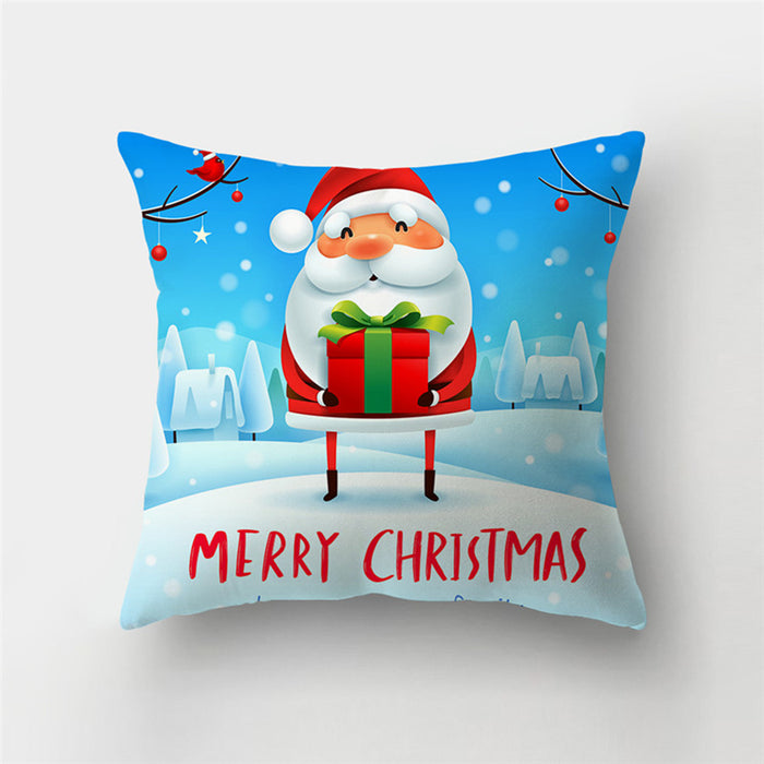 Wholesale Christmas Cartoon Printed Peach Skin Pillow Case JDC-PW-Beilan005