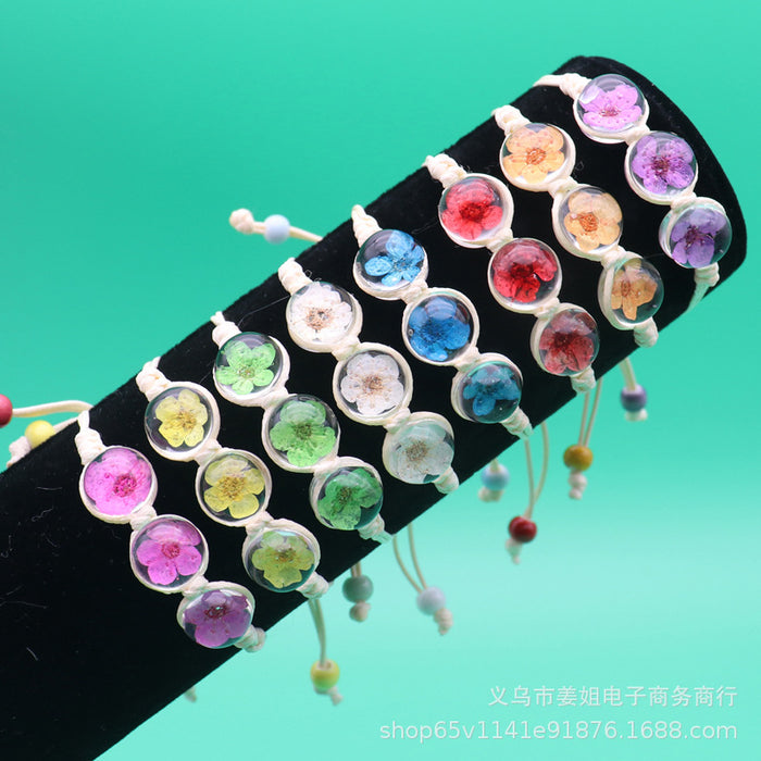 Wholesale Bracelet Glass Gypsophila Braided Bracelet MOQ≥2 JDC-BT-JiangJ002