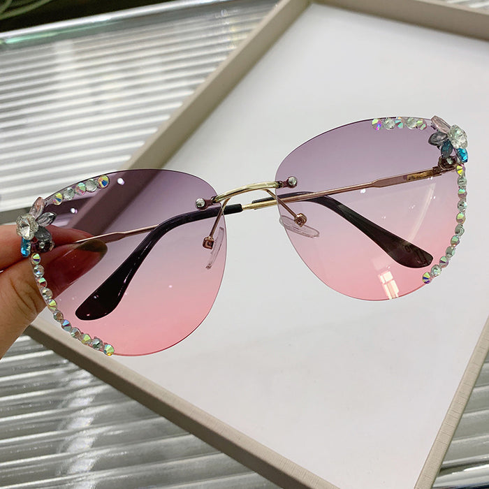 Wholesale rimless UV protection diamond rimless sunglasses JDC-SG-ZhanH004