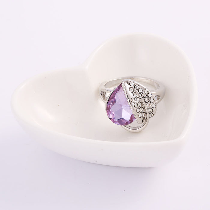 Collar de cristal de caída de agua al por mayor Pendientes de tachuelas de moda de la clavícula del anillo de anillo JDC-Ne-Yijian005