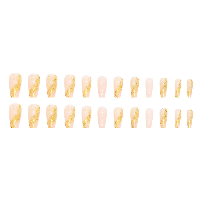 Pegatizas de uñas de resina dorada al por mayor JDC-NS-QIH027
