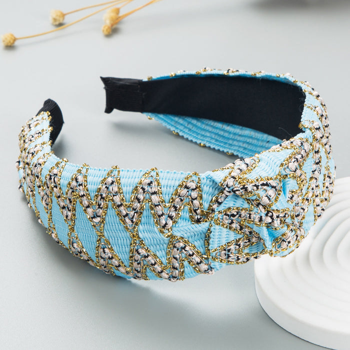 Jewelry WholesaleWholesale pearl bow knot knot wide Headband JDC-HD-HEM003 Headband 和鸣 %variant_option1% %variant_option2% %variant_option3%  Factory Price JoyasDeChina Joyas De China