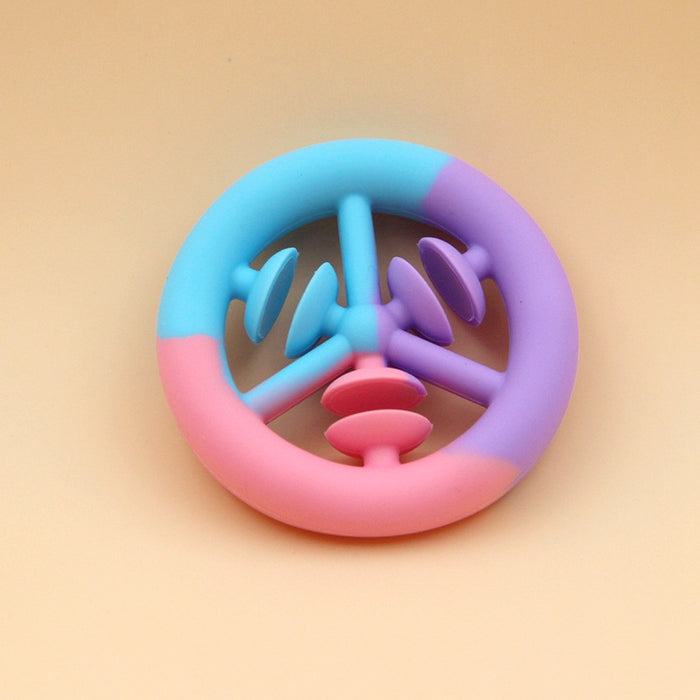 Tres anillos al por mayor anillos multicolor de apretón de agarre descompresión taza de succión juguetes de silicona moq≥2 jdc-ft-changr003