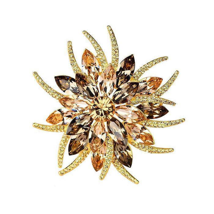 Wholesale Brooch Suit Accessories Crystal Sunflower Pins JDC-BC-DLA001