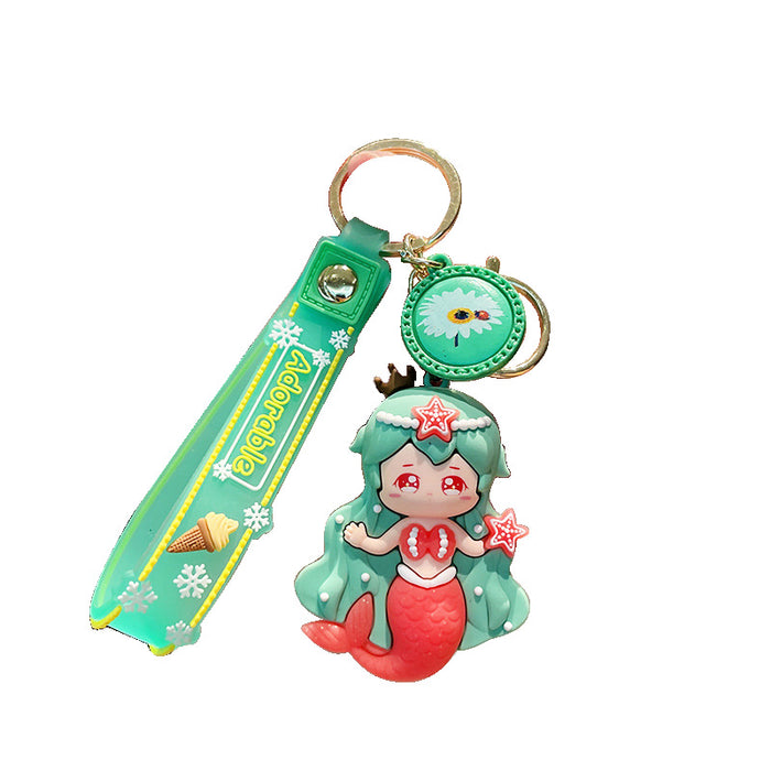 Wholesale cartoon mermaid keychain cute bag pendant JDC-KC-LeZ005