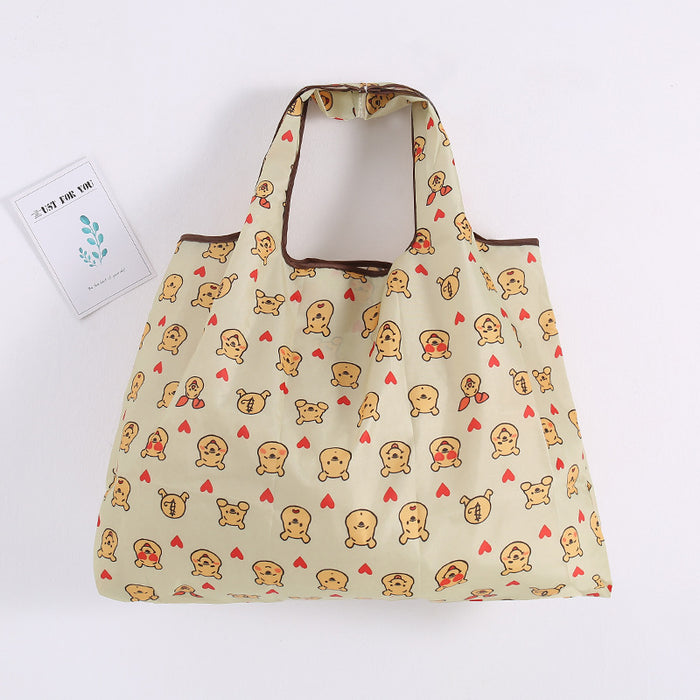 Wholesale Cartoon Cloth Shopping Bag Folding Eco-Friendly Tote Bag (F) MOQ≥10 JDC-HB-Xinka001