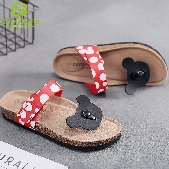 Wholesale cork flip flops clip-on outside wear sandals and slippers JDC-SP-Guol001