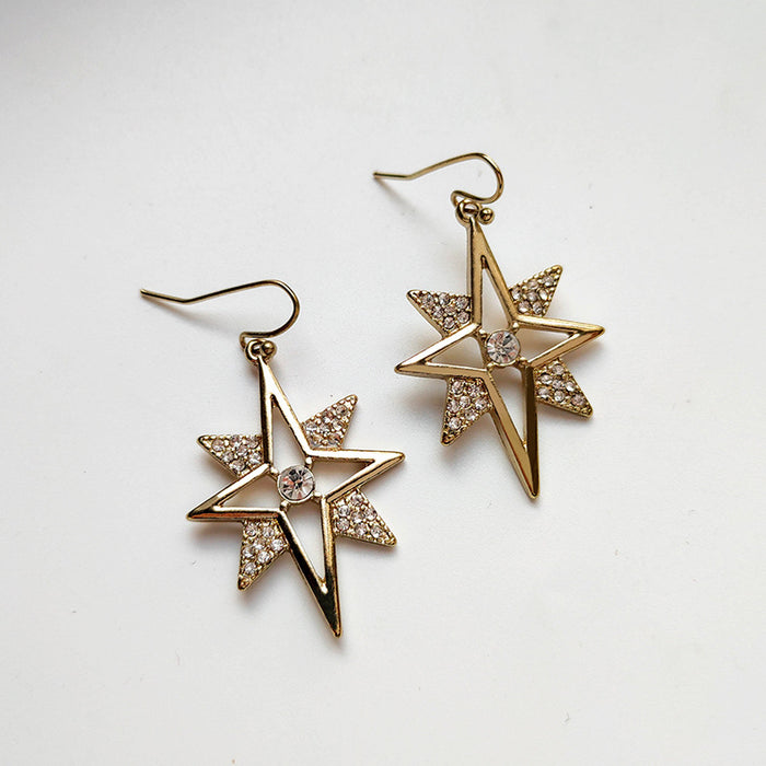 Wholesale Earrings Alloy Fairy Eight-pointed Star Diamonds MOQ≥2 JDC-ES-Xinai010