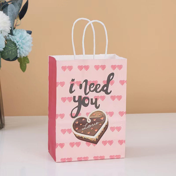 Wholesale Gift Bags Kraft Paper Bear Series Colored Love Portable Gift Bags MOQ≥12 JDC-GB-Ganrui022