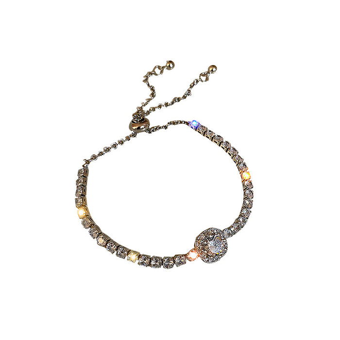 Wholesale Bracelet Copper Square Shiny Zircon Adjustable JDC-BT-BY042