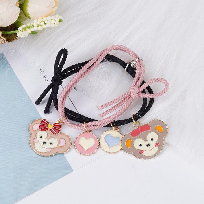 Wholesale Bracelet alloy rubber band cute cartoon magnet magnet hair tie (M) MOQ≥2 JDC-BT-YongY023