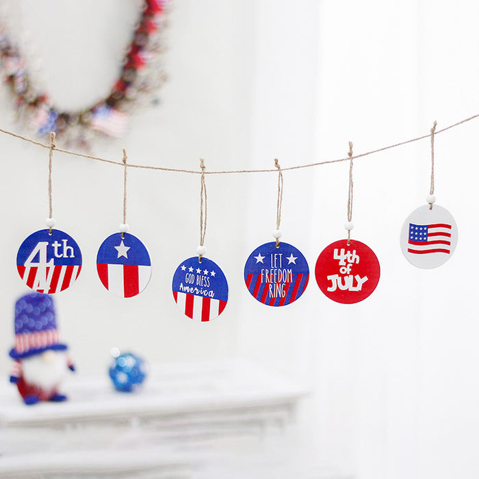 Wholesale 4th of July Independence Day Party Pentagram Flag Hanging Ornaments MOQ≥2 JDC-OS-SY007